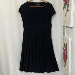 Jones New York Faux Wrap Sleeveless Pleated Waist Dress a308